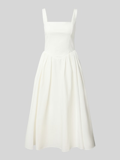 Produktfoto, Cocktailkleid mit rückseitigem Reißverschluss von Jake*s Cocktail, A-Linie, Midikleid, weiß, Baumwoll-Mix, strukturierte Oberfläche