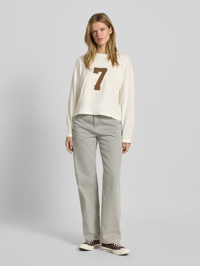 Review Strickpullover mit überschnittenen Schultern Offwhite 1