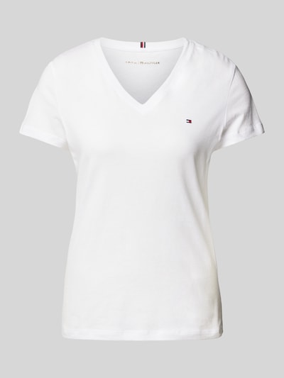 Tommy Hilfiger T-Shirt mit V-Ausschnitt Modell 'HERITAGE' Weiss 2