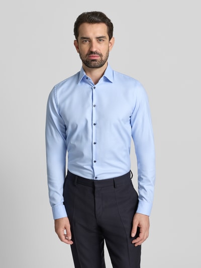 Jake*s Slim fit zakelijk overhemd met extra lange mouwen Bleu - 4