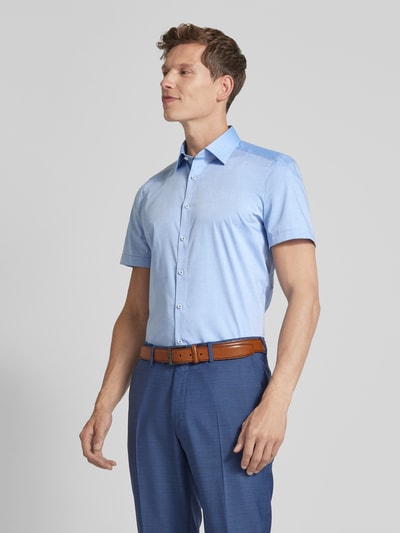 OLYMP Level Five Body fit zakelijk overhemd met kentkraag Koningsblauw - 4