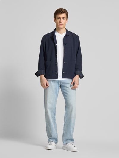 OLYMP Level Five T-shirt met geribde V-hals in een set van 2 stuks Wit - 1