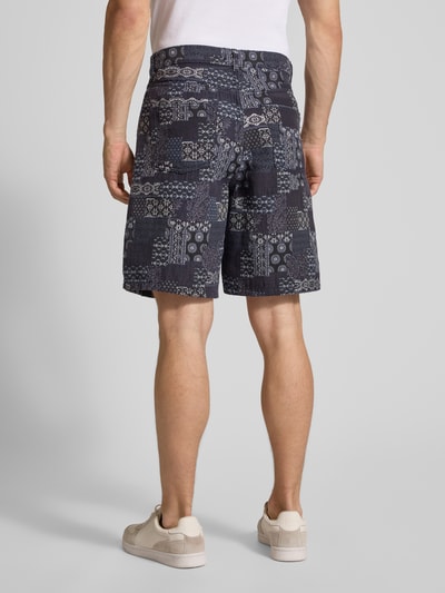 Les Deux Korte broek in all-over look, model 'Ryder' Marineblauw - 5