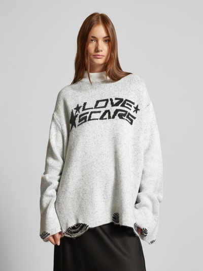 LOVE SCARS Strickpullover mit Label-Stitching Offwhite 4