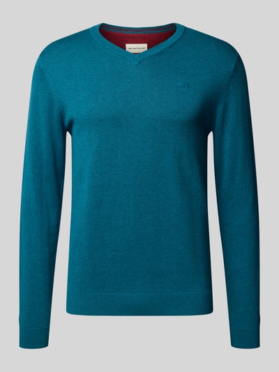 Tom Tailor Regular fit pullover van puur katoen  Petrol - 2
