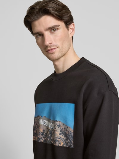 HUGO Sweatshirt met motiefprint, model 'Dartok' Zwart - 3