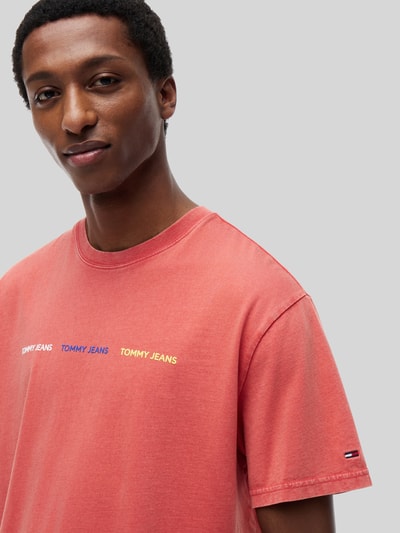Tommy Jeans Relaxed Fit T-Shirt aus reiner Baumwolle Rot 3