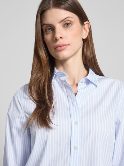 Gant Regular Fit Hemdbluse aus reiner Baumwolle mit Logo-Stitching Hellblau 3