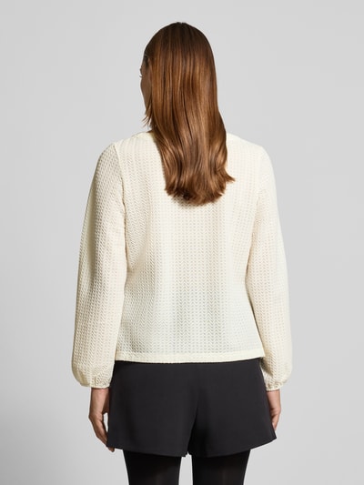 Zero Longsleeve mit geripptem Rundhalsausschnitt Ecru 5