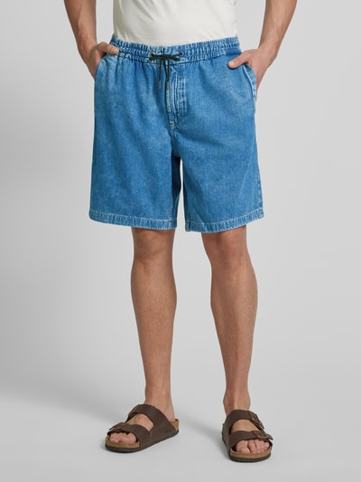 BOSS Orange Korte regular fit broek met elastische band, model 'Sandrew' Lichtblauw - 4