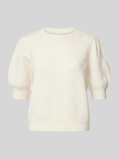 Vero Moda Regular Fit Strickpullover mit Puffärmeln Modell 'DOFFY' Offwhite 2