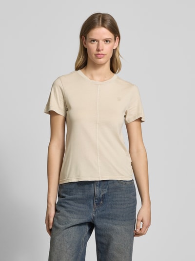 G-Star Raw T-Shirt mit Label-Stitching Beige 4