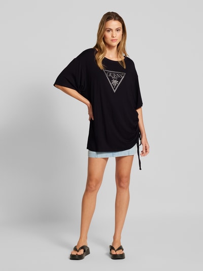 Guess Oversized T-Shirt mit Strasssteinbesatz Black 1