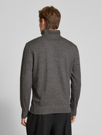 Tom Tailor Denim Regular Fit Troyer aus reiner Baumwolle Dunkelgrau Melange 5