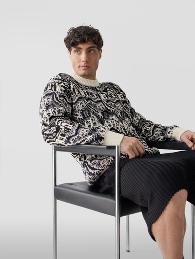 Roberto Collina Pullover mit Strickmuster Schwarz 6