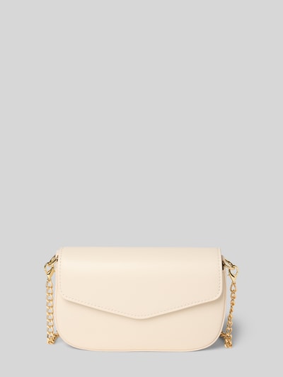 Produktfoto, Crossbody Bag mit Innenfach Modell 'VANJA' von Seidenfelt in Beige, goldene Gliederkette, glatte Oberfläche, kompaktes Design.