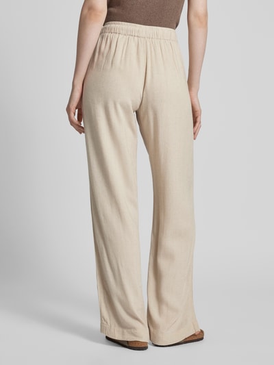 Neo Noir Stoffen broek in effen design, model 'Sonar' Beige - 5