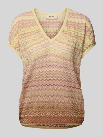 MOS MOSH Strickshirt mit V-Ausschnitt Modell 'Shani' Rosa 2
