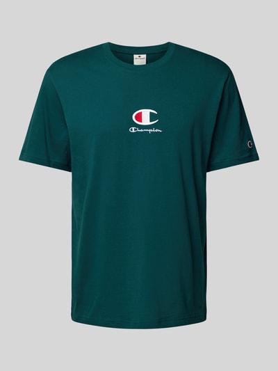 CHAMPION T-Shirt mit Label-Stitching Dunkelgruen 2