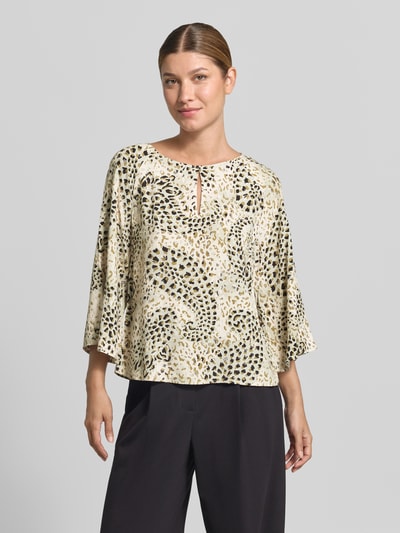 s.Oliver BLACK LABEL Relaxed fit blouse met korte mouwen van pure viscose Lindegroen - 4