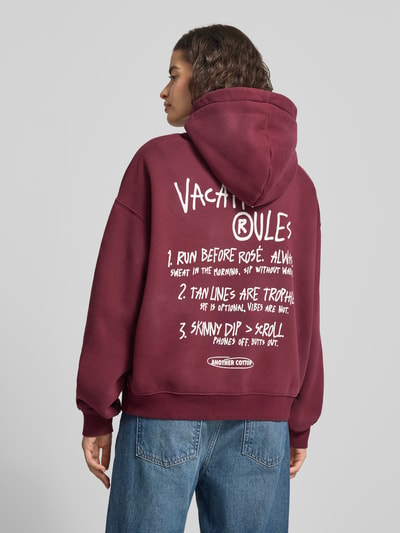 ANOTHER COTTON LAB Hoodie mit Känguru-Tasche Bordeaux Melange 5