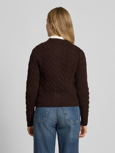 Polo Ralph Lauren Kurtka z dzianiny z mieszanki wełny i kaszmiru ze ściegiem warkoczowym Ciemnobrązowy 5