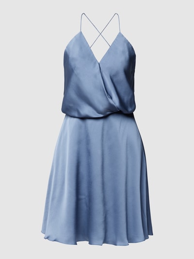 Unique Cocktailkleid in Wickel-Optik Bleu 2