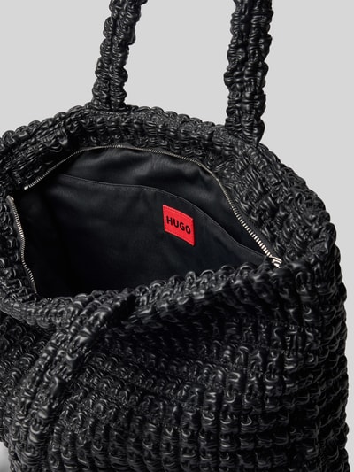 Produktfoto, Shopper in Lederoptik Modell 'MHATI' von HUGO, Optik: Unifarben schwarz, Reißverschluss, Hauptfach, Einschubfach, Label-Patch, Tragegriff, Materialverarbeitung: Kunstleder