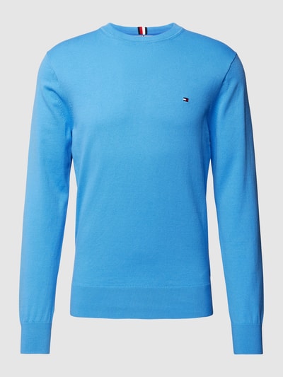 Tommy Hilfiger Strickpullover mit Label-Stitching Aqua 2