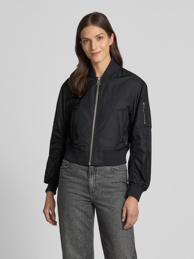 Marc O'Polo Relaxed Fit Bomberjacke mit gerippten Abschlüssen Black 4