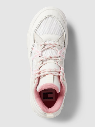 Tommy Jeans Leren sneakers met contrastgarnering Ecru - 3