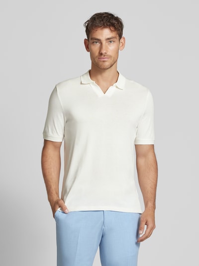 Cinque Regular fit poloshirt met V-hals, model 'Bolo' Wit - 4