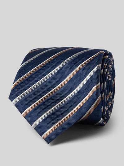 Produktfoto, Krawatte aus Seide im Allover-Look (8 cm) von JOOP! Collection in Blau mit feiner Struktur, klassische Form, 8 cm Breite