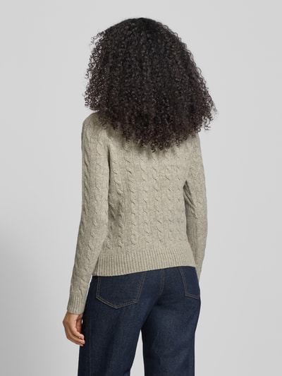 Polo Ralph Lauren Strickpullover mit Label-Stitching Beige Melange 5