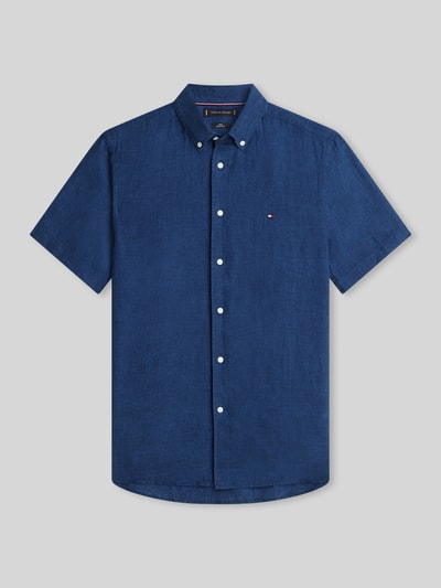 Tommy Hilfiger Koszula z krótkim rękawem o kroju regular fit z czystego lnu Ciemnoniebieski 2