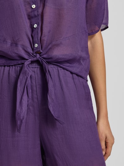 Christian Berg Woman Regular fit blouse met knoopdetail Paars - 3