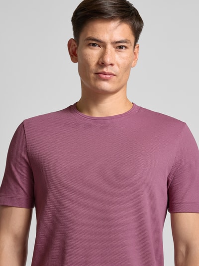 BOSS T-Shirt mit Strukturmuster Modell 'TIBURT' Purple 3