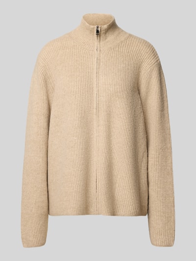 ICHI Regular fit gebreid jack met opstaande kraag, model 'IHDUCIE' Beige - 2