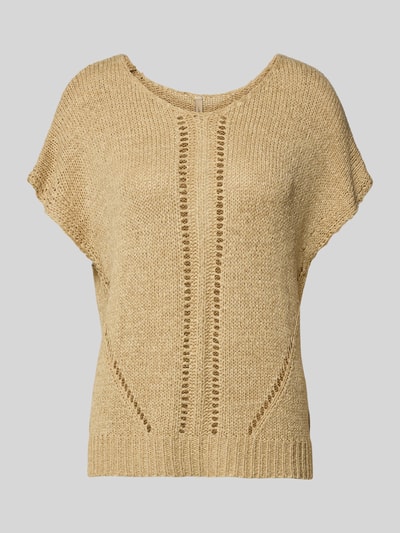 Produktfoto, Strickshirt mit Kappärmeln Modell 'CARYNN' von Soyaconcept, krój relaxed fit, okrągły dekolt, długość tyłu 58 cm, długość rękawów 15 cm, damski