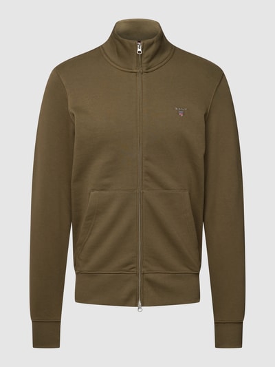 GANT Sweatjacke mit Stehkragen Oliv 2