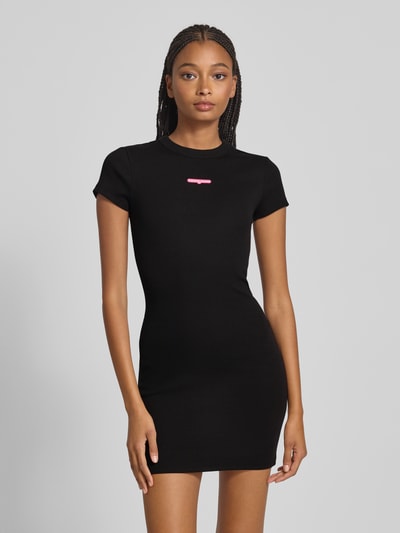 Tommy Jeans Schmales Minikleid aus Ripp Black 4