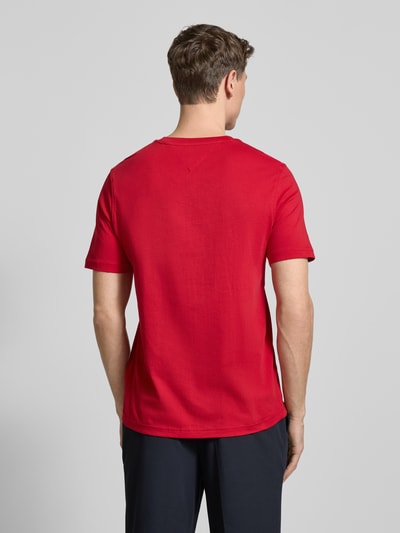 Tommy Hilfiger Regular Fit T-Shirt aus reiner Baumwolle Modell 'BRAND LOVE TEXT' Rot 5