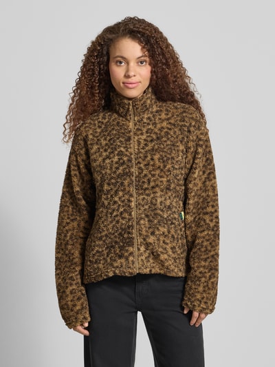 PIECES Regular Fit Teddyjacke mit seitlichen Eingrifftaschen Modell 'KATTY' Hazel Melange 4