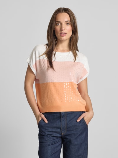 More & More Strickpullover mit gerippten Abschlüssen Apricot 4