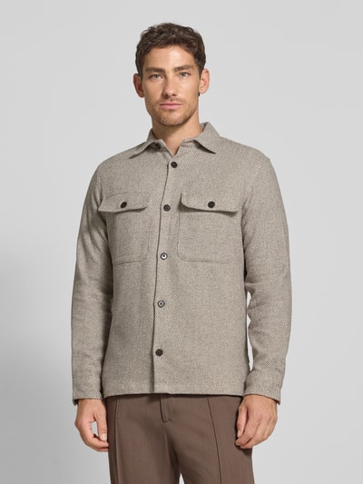 Jack & Jones Premium Regular fit vrijetijdsoverhemd met borstzakken, model 'Rayle' Beige - 4