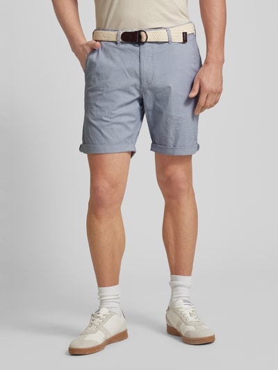 MCNEAL Slim fit bermuda met glencheck-motief Hemelsblauw gemêleerd - 4