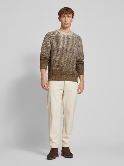 BOSS Strickpullover mit Rundhalsausschnitt Modell 'Ezrano' Offwhite 1