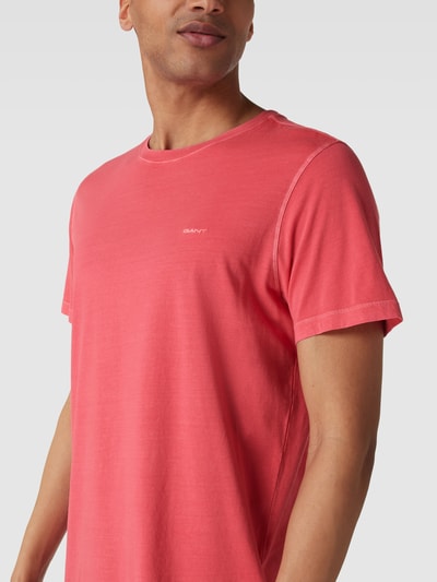 Gant T-Shirt mit Label-Stitching Pink 3