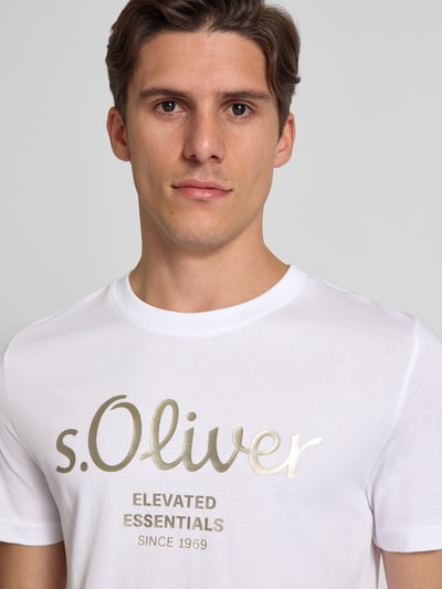 s.Oliver RED LABEL Regular Fit T-Shirt aus reiner Baumwolle Weiss 3