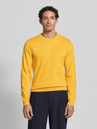 MCNEAL Strickpullover aus Baumwoll-Kaschmir-Mix mit Rundhalsausschnitt Dunkelorange Melange 4